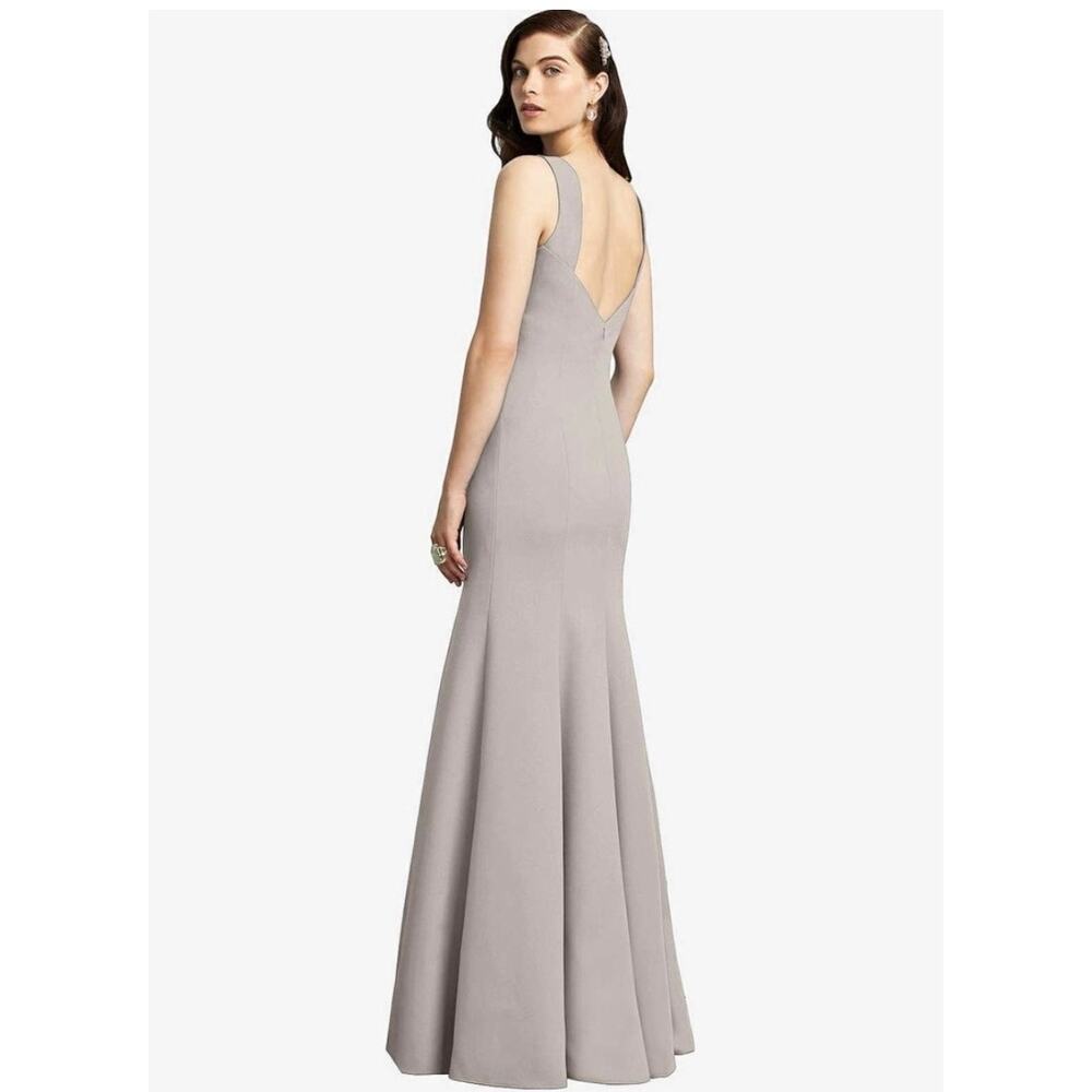 NWT Dessy Collection Vivian Diamond Open Back Sleeveless Dress Charcoal Sz 18 - Picture 4 of 9